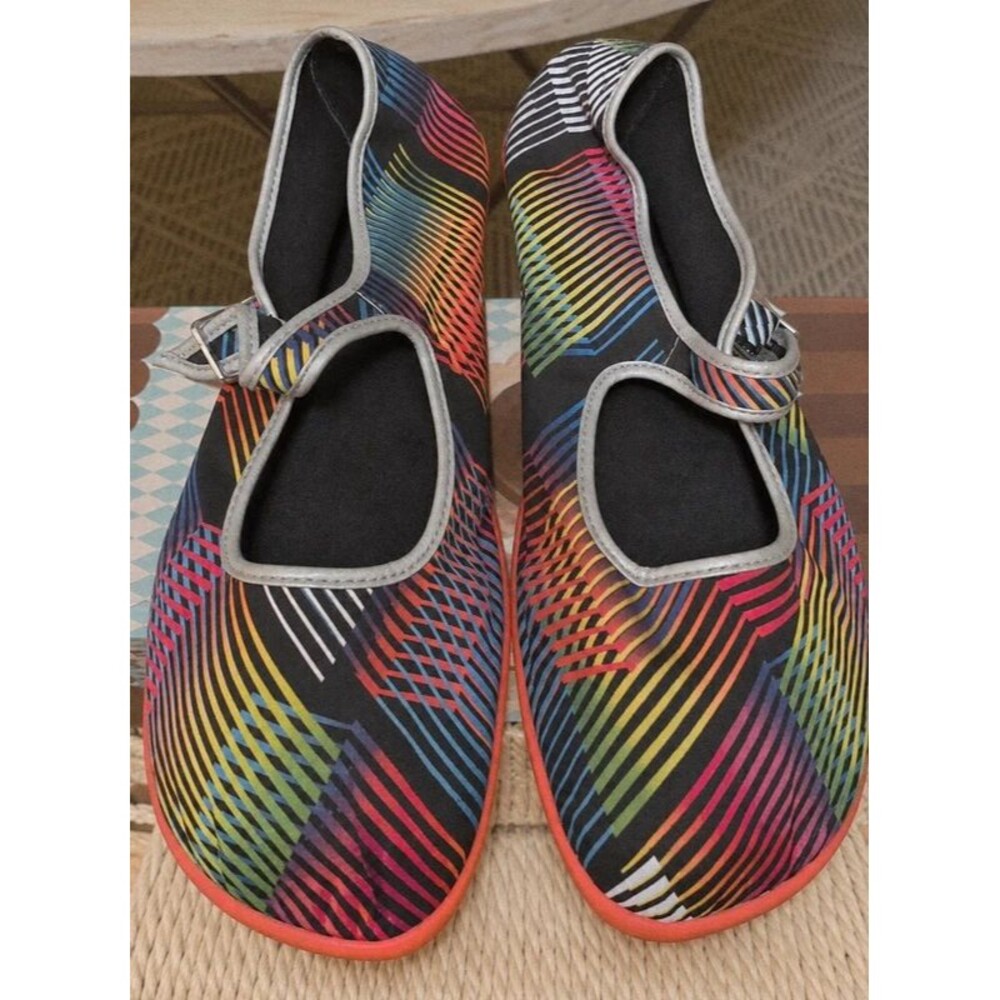 Hot Chocolate Design Rainbow Geometric Mary Jane Flats Size 40 / US 9 GUC